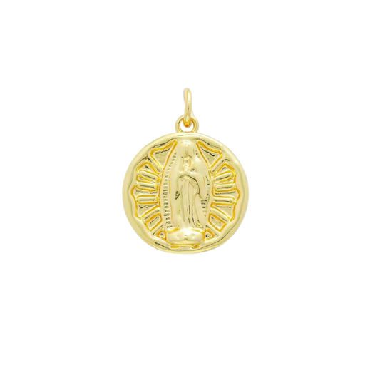 Our Lady of Guadalupe Charm ~ 18k Gold Plated Brass Charm