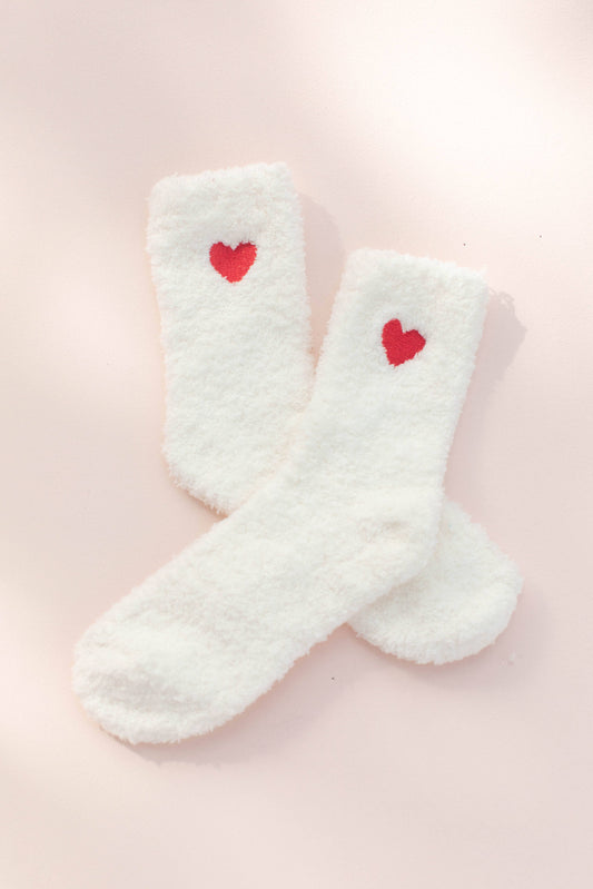 Valentine's Embroidery Heart Socks Fuzzy Socks