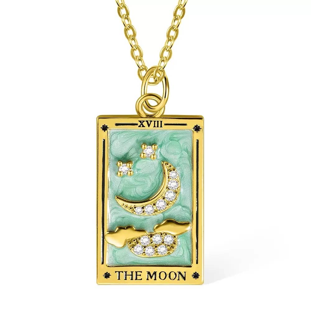 Tarot Card Necklace- The Moon- NEW Style Necklace