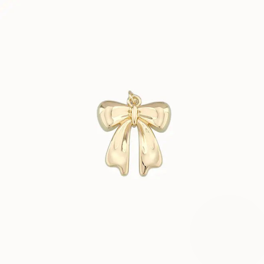 Southern Belle Bow Charm ~ 14k Gold Plated Brass Charm