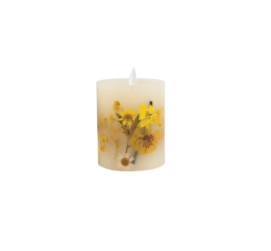 Pressed Daisy LED Candle