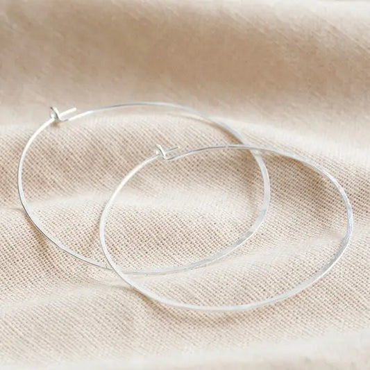 Thin Sterling Silver Hoops