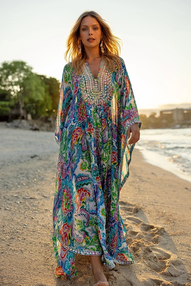 Watercolor Long Caftan