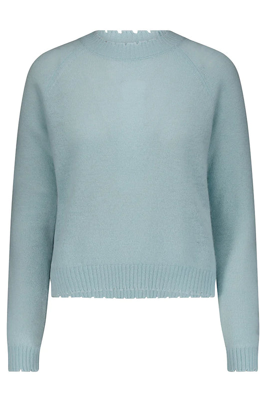 Baby Blue Frayed Edge Sweater