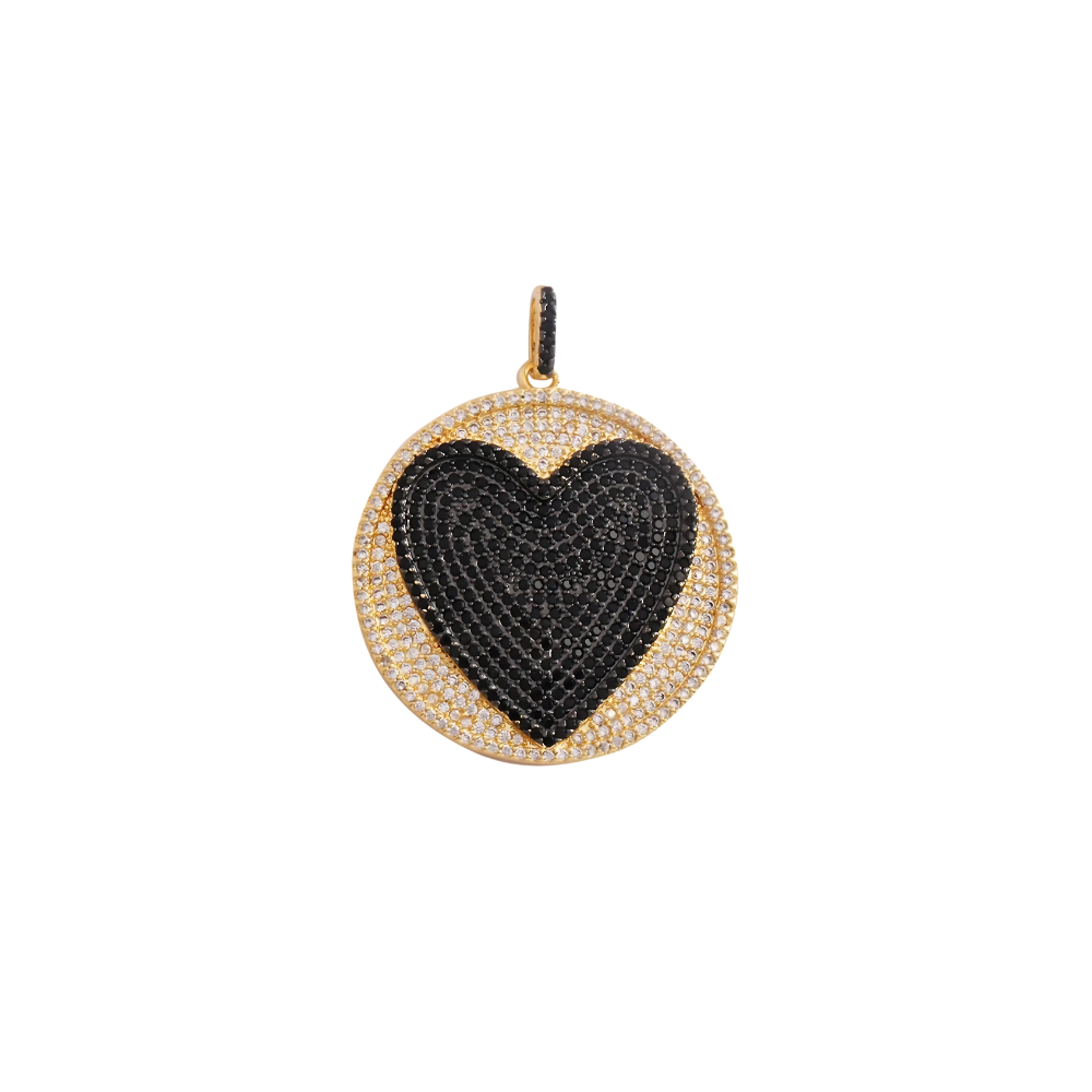 Midnight Love Charm ~ 14k Gold Plated Brass Charm