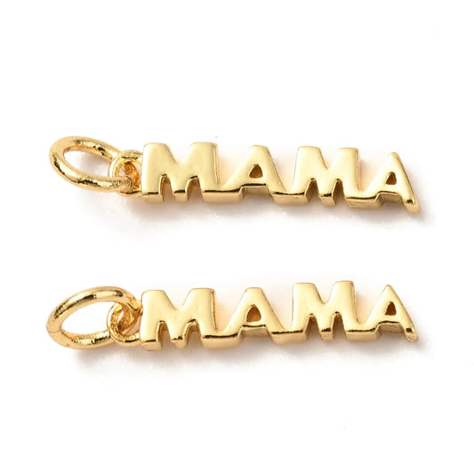 Mama Charm ~ 14k Gold Plated Brass Charm