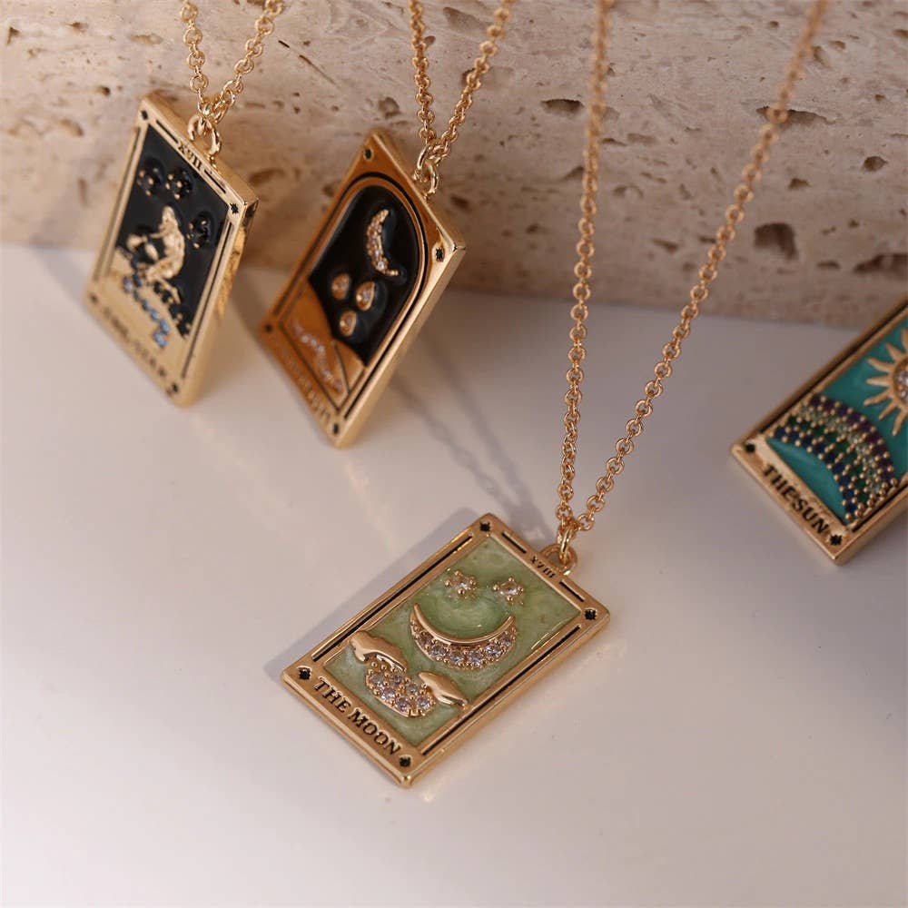 Tarot Card Necklace- The Moon- NEW Style Necklace