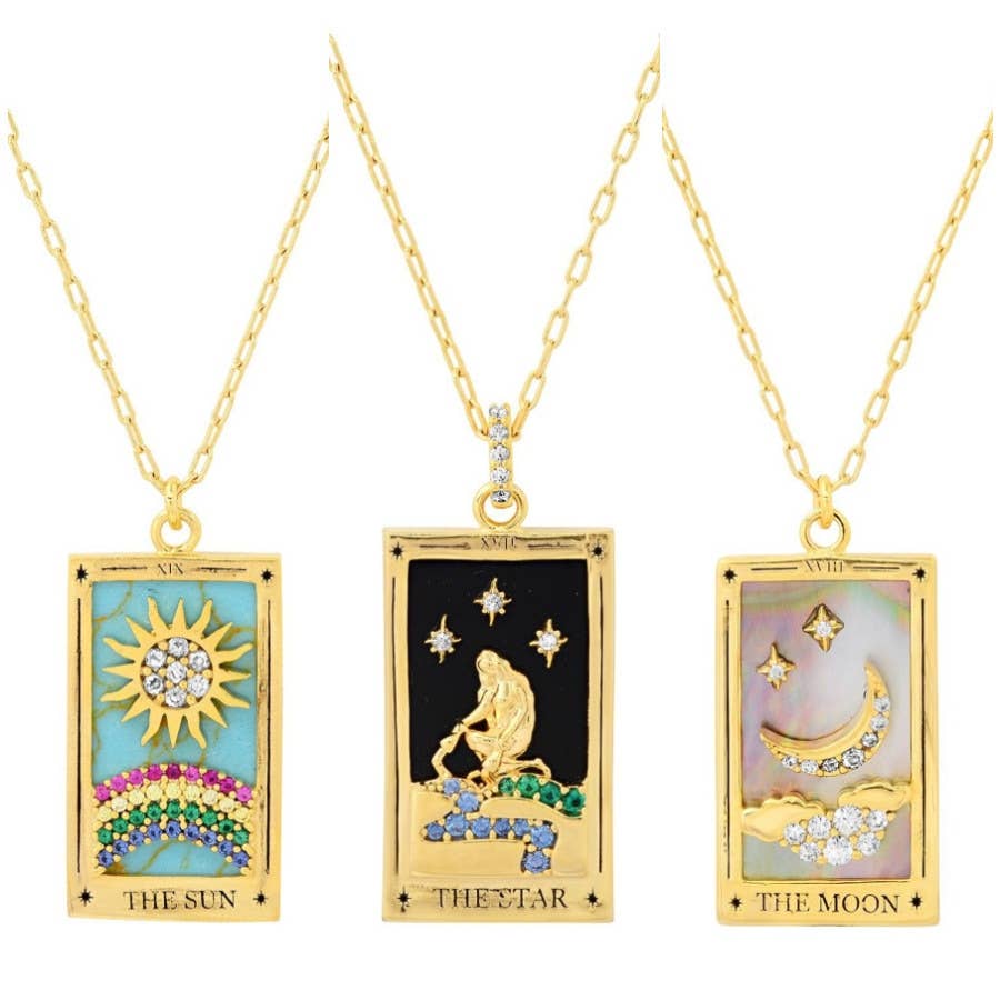 Tarot Card Necklace- The Moon- NEW Style Necklace