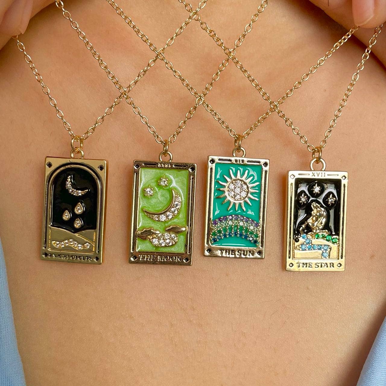 Tarot Card Necklace- The Moon- NEW Style Necklace