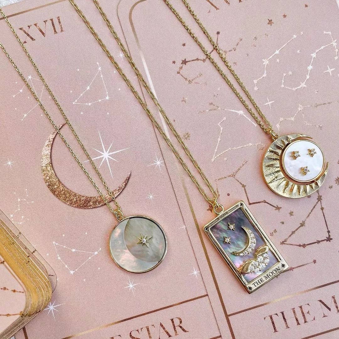 Tarot Card Necklace- The Moon- NEW Style Necklace