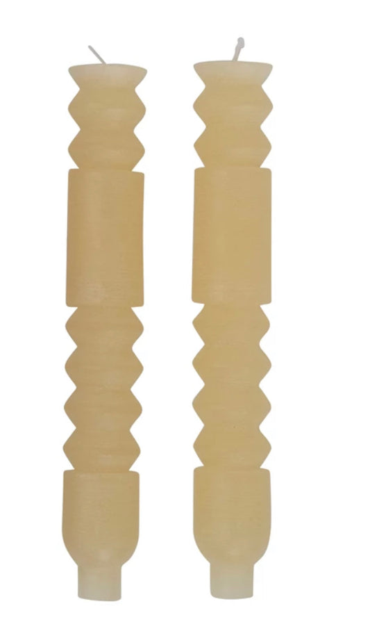 Unscented Cream Totem Taper Candle