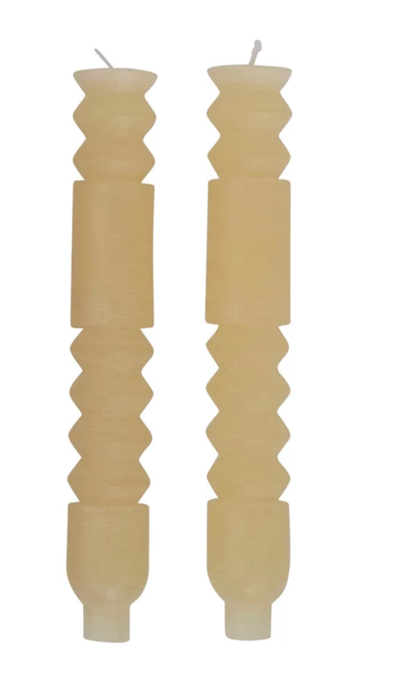 Unscented Cream Totem Taper Candle