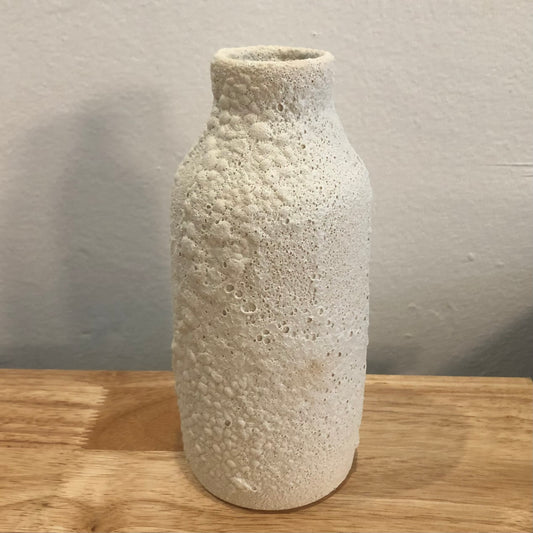 Tall White Crater Vase